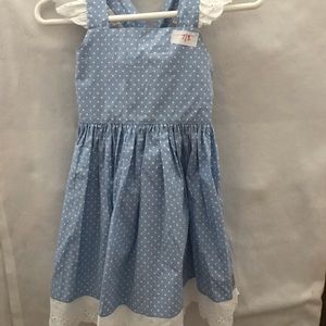 Eleanor Rose Blue & White Polka Dotted Dress
